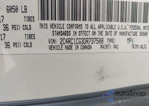 2013 Chrysler Town & Country Touring-L from USA, damaged, VIN 2C4RC1CG3DR737508